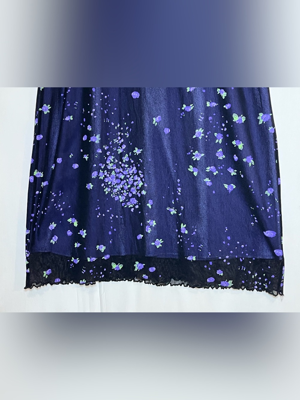 Vntg Currants Purple Floral Satin Lined Slip Dress S Backless Y2K Edgy Fairycore - Picture 8 of 10